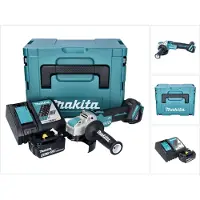 Makita DGA 521 RM1X1J meuleuse d'angle sans fil 18 V 125 mm X-LOCK Brushless + 1x accu 4,0 Ah + chargeur + Makpac