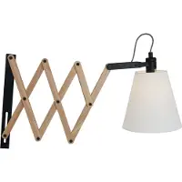 Mexlite - applique murale - Dion - naturel - bois tissu - lampe de lit - E14 - 8852BE