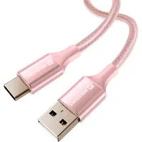 Swissten - Câble Textile II USB-C - USB (1,5m-rose)