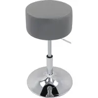 Happyment Tabouret de bar rond Divito – Réglable en hauteur 52–67 cm – Avec dossier – Ergonomique – Gris – Cuisine & bar – Pivotant à 360° – 1 pièce