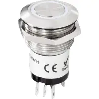 Renkforce RF-4707814 Bouton-poussoir de sonnette éclairé 1 fois Acier inoxydable, blanc 24 V DC/ 2 A, 24 V AC/ 1 A (RF-4707814)