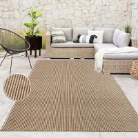 Paco Home Tapis d'intérieur et d'extérieur, terrasse et balcon, résistant aux intempéries Unicolore avec structure Dimension 160x230 cm