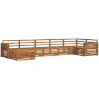 vidaXL Ensemble de canapés d'extérieur 7 pièces Naturel