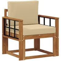 vidaXL Canapé d'extérieur en bois d'acacia massif et polyester naturel