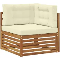 vidaXL Canapé d'angle d'extérieur en bois massif d'acacia naturel