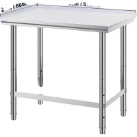 OEM Table de travail de cuisine, sous-étagère réglable, structure stable, 35x24x32 pouces, 35x24x32 pouces