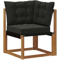 vidaXL Canapé d'angle d'extérieur en bois massif d'acacia et tissu Textilene naturel