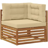 vidaXL Canapé d'angle d'extérieur en bois massif d'acacia naturel