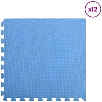 vidaXL Tapis de protection pour piscine, 12 pièces, bleu, 4,32 m², en mousse EVA