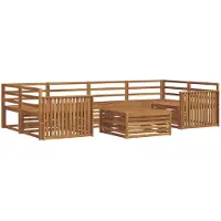 vidaXL Ensemble de canapés d'extérieur 7 pièces en bois massif d'acacia naturel