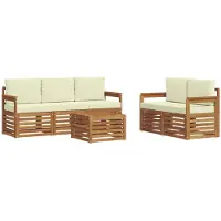 Syfax Ensembles de canapés avec coussin 6 pcs Naturel et Crème
