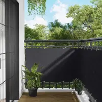Syfax Écran de balcon Noir 90 x 200 cm Oxford alu enduit de PU
