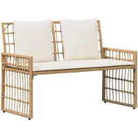 vidaXL Banc d'extérieur , couleur unie naturel et crème, 116 x 55 x 82 cm