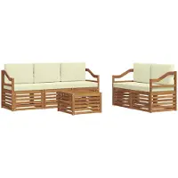 Syfax Ensembles de canapés avec coussin 6 pcs Naturel et Crème