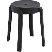 HOME DELUXE Tabouret NIVO – Empilable, noir (lot de 2) | Tabourets peu encombrants pour la cuisine, le salon et le jardin