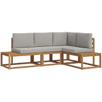 vidaXL : Ensemble de 4 assises de jardin en bois d'acacia massif et polyester