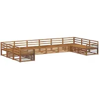 vidaXL Ensemble de canapés 10 pièces en bois massif d'acacia naturel