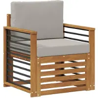 vidaXL Canapé d'extérieur en bois d'acacia massif et polyester naturel