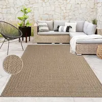 Paco Home Tapis d'intérieur et d'extérieur, terrasse et balcon, résistant aux intempéries Unicolore avec structure Dimension 160x230 cm
