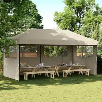 Prolenta Tente de réception exclusive - Dimensions : 292 x 580 x 315 cm - Couleur : Taupe - Matériau : Tissu Oxford