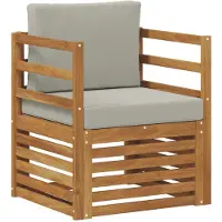 vidaXL Canapé d'extérieur en bois d'acacia massif et polyester naturel