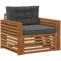 vidaXL Canapé d'extérieur en bois d'acacia massif et polyester