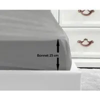 Lovely Home Drap Housse Gris Clair - Lovely Home 140 x 190 cm