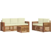 Syfax Ensembles de canapés avec coussin 6 pcs Naturel et Crème