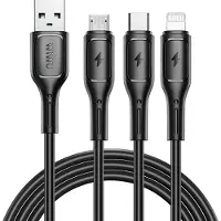 Wiwu - Starlink Series USB Cable Wi-045E 3in1 USB A vers USB C, Micro USB, Lightning 3.1A 1m - noir