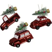 Christmas Decoration Décoration d'arbre de Noël voiture plastique 9cm figure 1 pièce assortie rouge