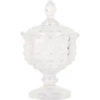 Clayre & Eef Bocal à provisions Ø 9x16 cm Verre transparent