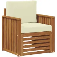 vidaXL Canapé d'extérieur en bois d'acacia massif et polyester naturel