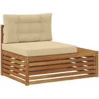 vidaXL Canapé d'extérieur , 3 pièces, naturel et beige, 115 x 83 x 73 cm