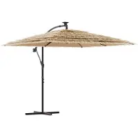 Syfax Parasol de jardin avec mât en acier marron 246x246x230 cm