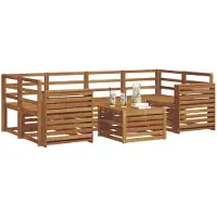 vidaXL Ensemble de canapés d'extérieur 7 pièces en bois massif d'acacia naturel