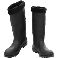 vidaXL Bottes en caoutchouc avec doublure amovible noir taille 46 PVC