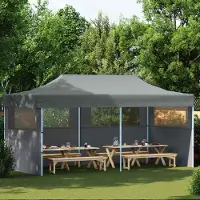 Prolenta Tente de réception exclusive, dimensions 291 x 580 x 315 cm, couleur anthracite, tissu Oxford