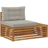 vidaXL Canapé d'extérieur , 3 pièces, couleur naturelle et gris clair, 115 x 83 x 73 cm