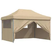 vidaXL , tente de réception, 279 x 410 x 315 cm, beige, tissu Oxford