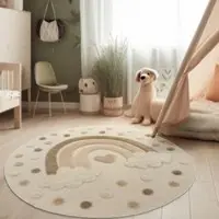 Tapis.nl Tapis pour enfants Togge sable 160 cm rond