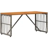 vidaXL Table d'extérieur Gris 80 x 40 x 40 cm Acier et rotin synthétique