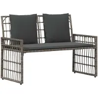 vidaXL Banc d'extérieur , gris uni et gris foncé, 116 x 55 x 82 cm