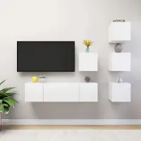 Prolenta Maison Exclusive - Ensemble de meubles TV 6 pcs Blanc Bois d'ingénierie