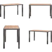 vidaXL Table de jardin anthracite et marron 123x60x74 cm Bois massif d'acacia - Table de jardin - Tables de jardin - Table d'extérieur - Tables d'extérieur