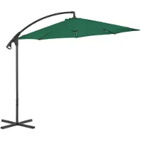 The Living Store Parasol à pied croisé avec mât en acier, 300 cm, vert