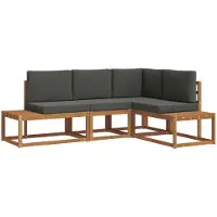 vidaXL : Ensemble de 4 assises de jardin en bois d'acacia massif et polyester