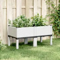 Prolenta Maison Exclusive - Jardinière sur pieds Blanc 80x40x42 cm PP