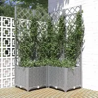 Prolenta Maison Exclusive - Jardinière avec treillis Gris clair 80x80x136 cm PP