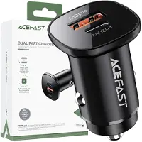 Acefast Chargeur de voiture 38W Usb Type C / Usb, Pps, Power Delivery, Quick Charge 3.0, Afc, Fcp Noir (B1 Noir)