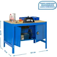 Simon Rack Etabli Simonwork Bt0 Cabinet 1200 Bleu/bois Bleu/bois 842x1210x760 -